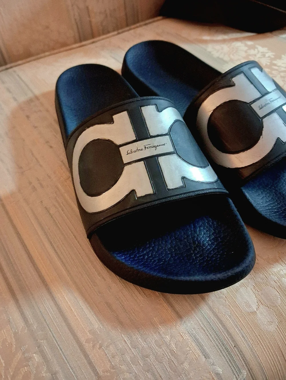 Salvatore Ferragamo Black Slide Sandals